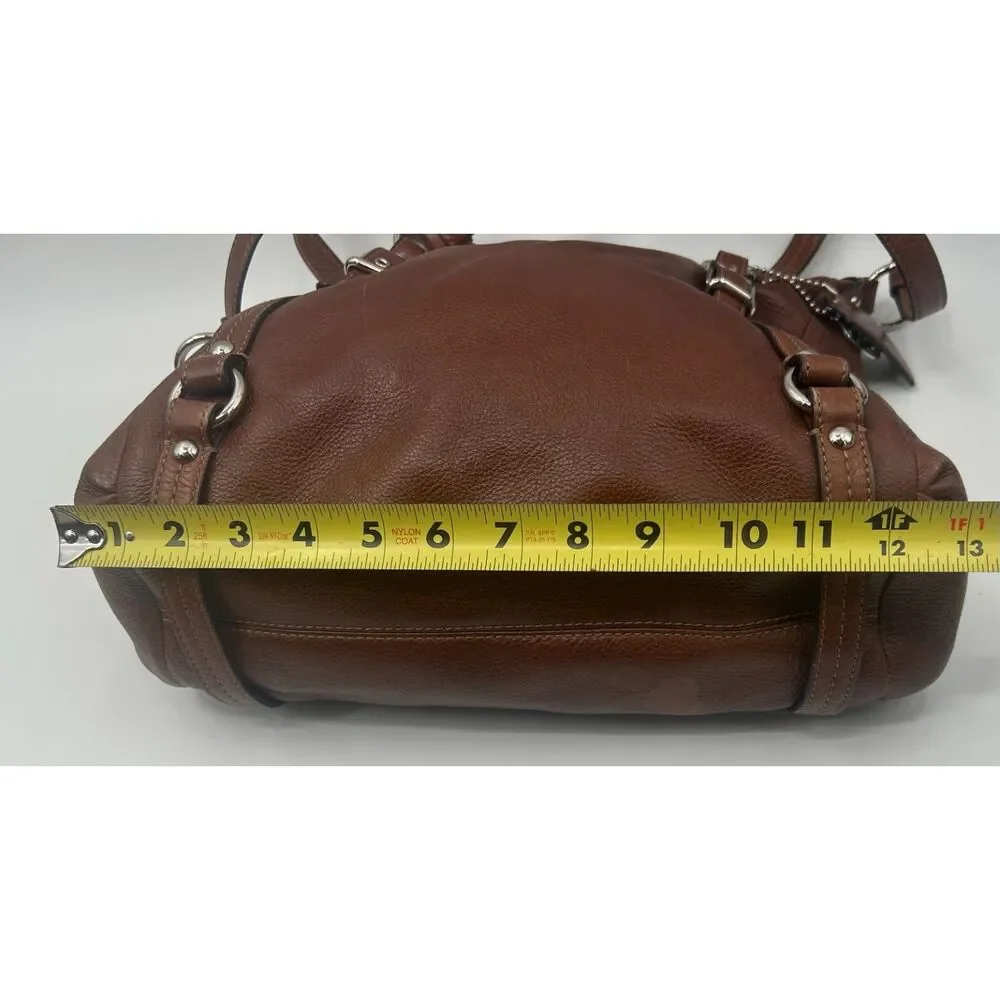 Coach F17566 Alexandra Brown Leather Tote Bag Convertible Crossbody Purse